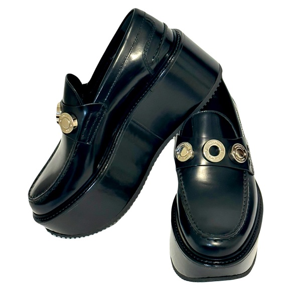 Burberry Shoes - SOLD NWT BURBERRY Embellished wedge leather loafers 38.5